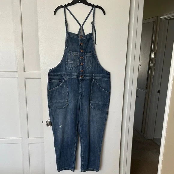 Pilcro by Anthropologie Blue Denim Overalls. Size 18. - Picture 2 of 12